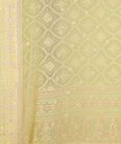 Yellow Georgette Silk Embroidery Saree T4217893