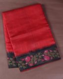 Red Tussar Cutwork Saree T421493(Shipping - 15 to 30 business days)1