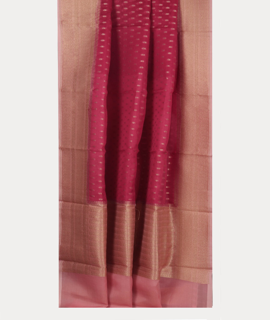 Magenta Banaras Organza Saree T4055282