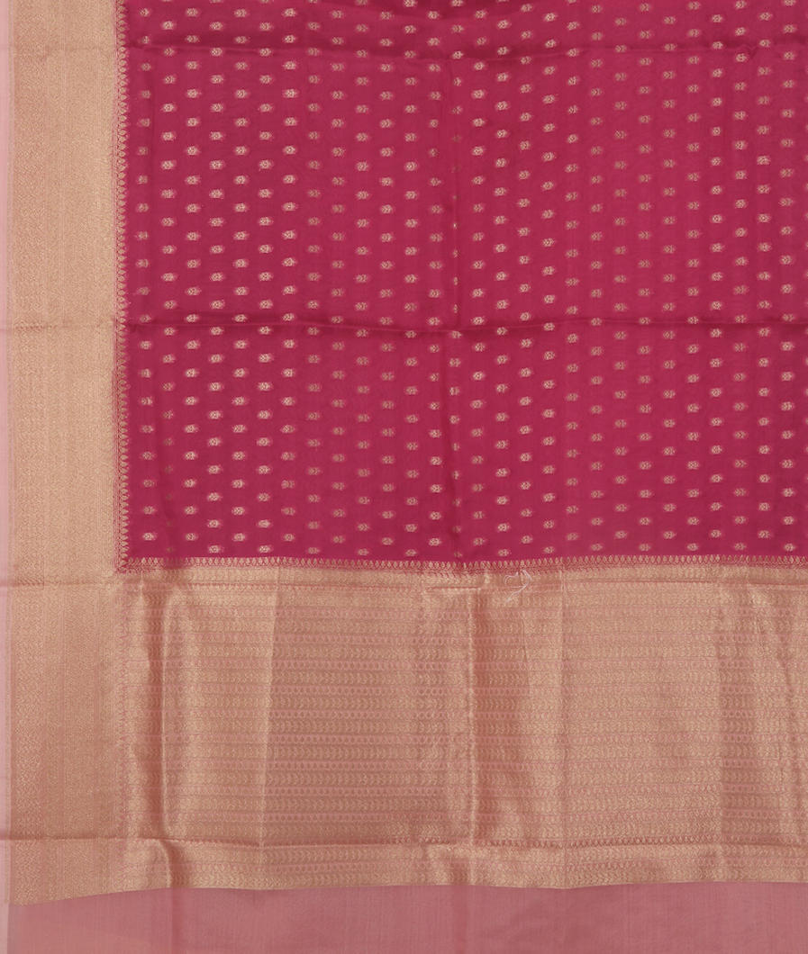 Magenta Banaras Organza Saree T4055284