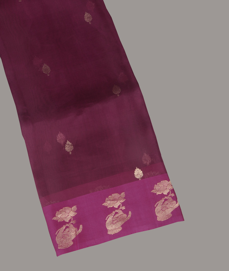 Purple Banaras Organza Saree T386331-image