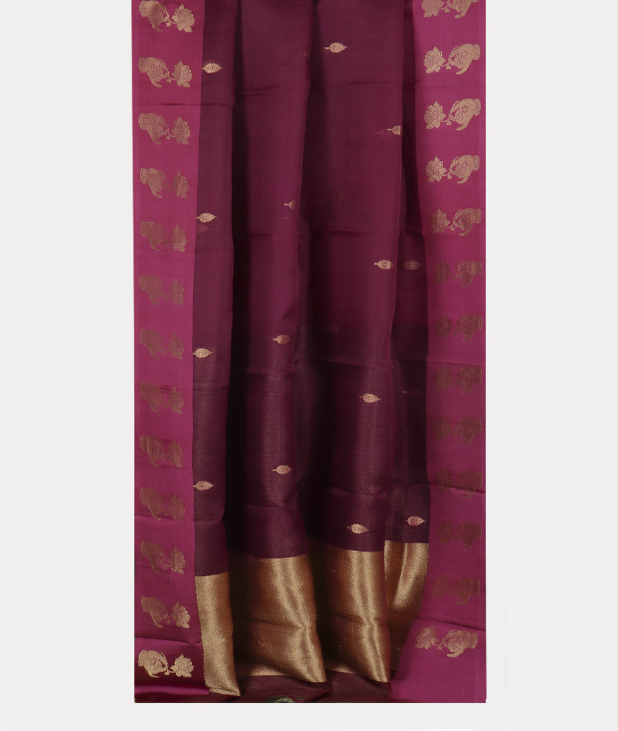 Purple Banaras Organza Saree T3863312