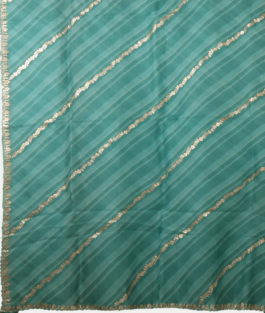 Blue Kora Organza Embroidery Saree T3738964
