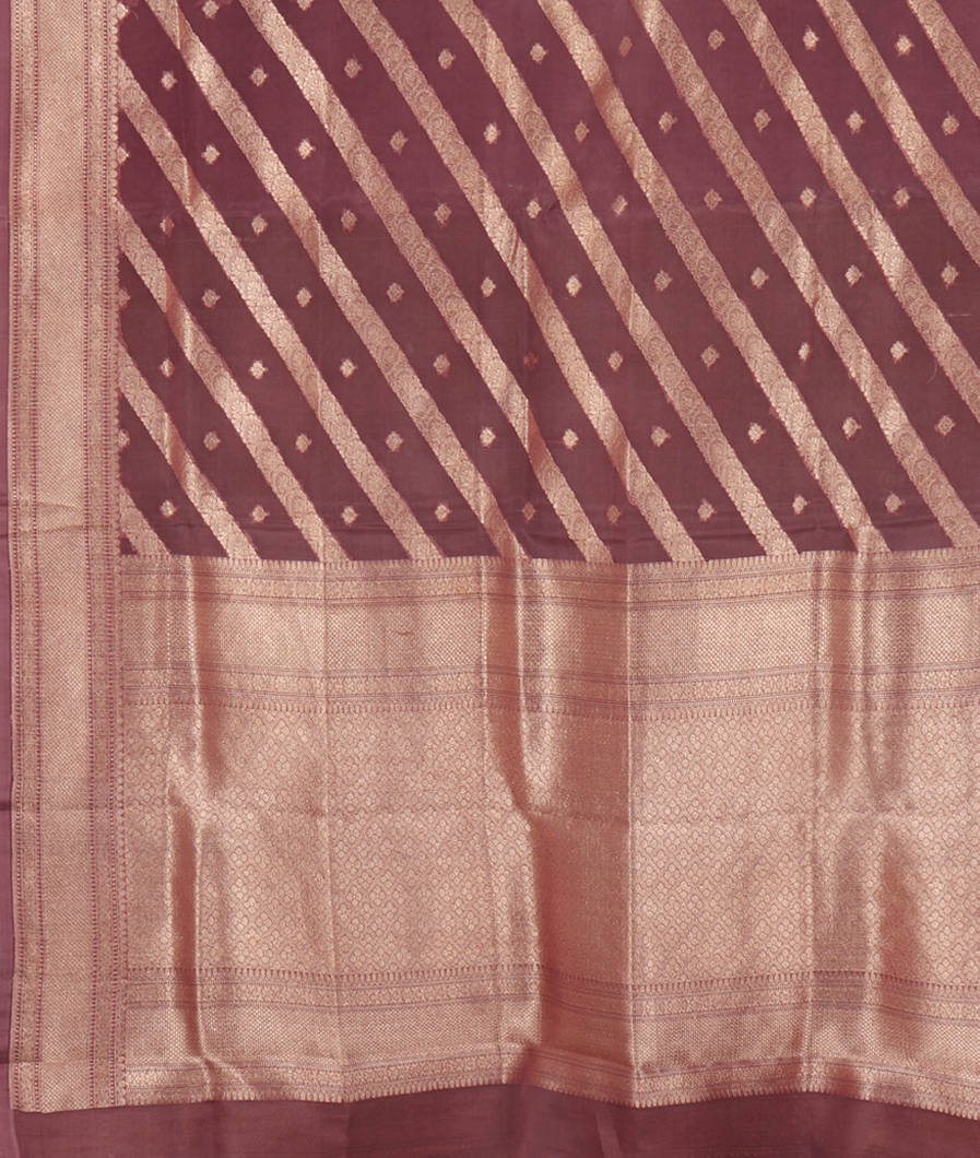 Mauve Pink Banaras Organza Saree T3524374