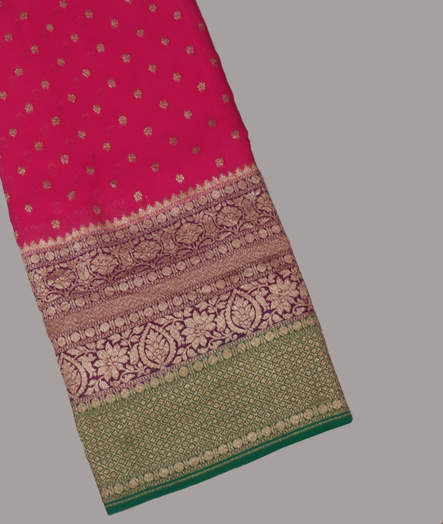 Magenta Banaras Georgette Silk Saree T266966-image