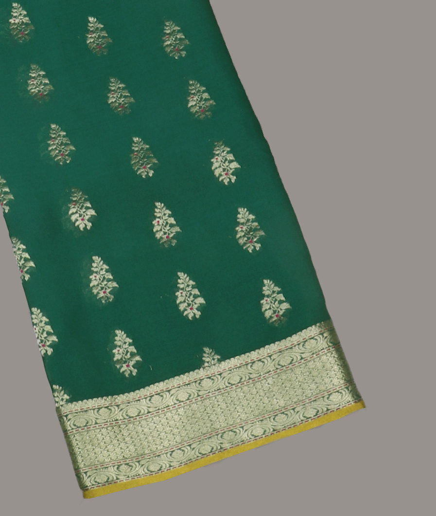 Green Banaras Georgette Silk Saree T269575-image