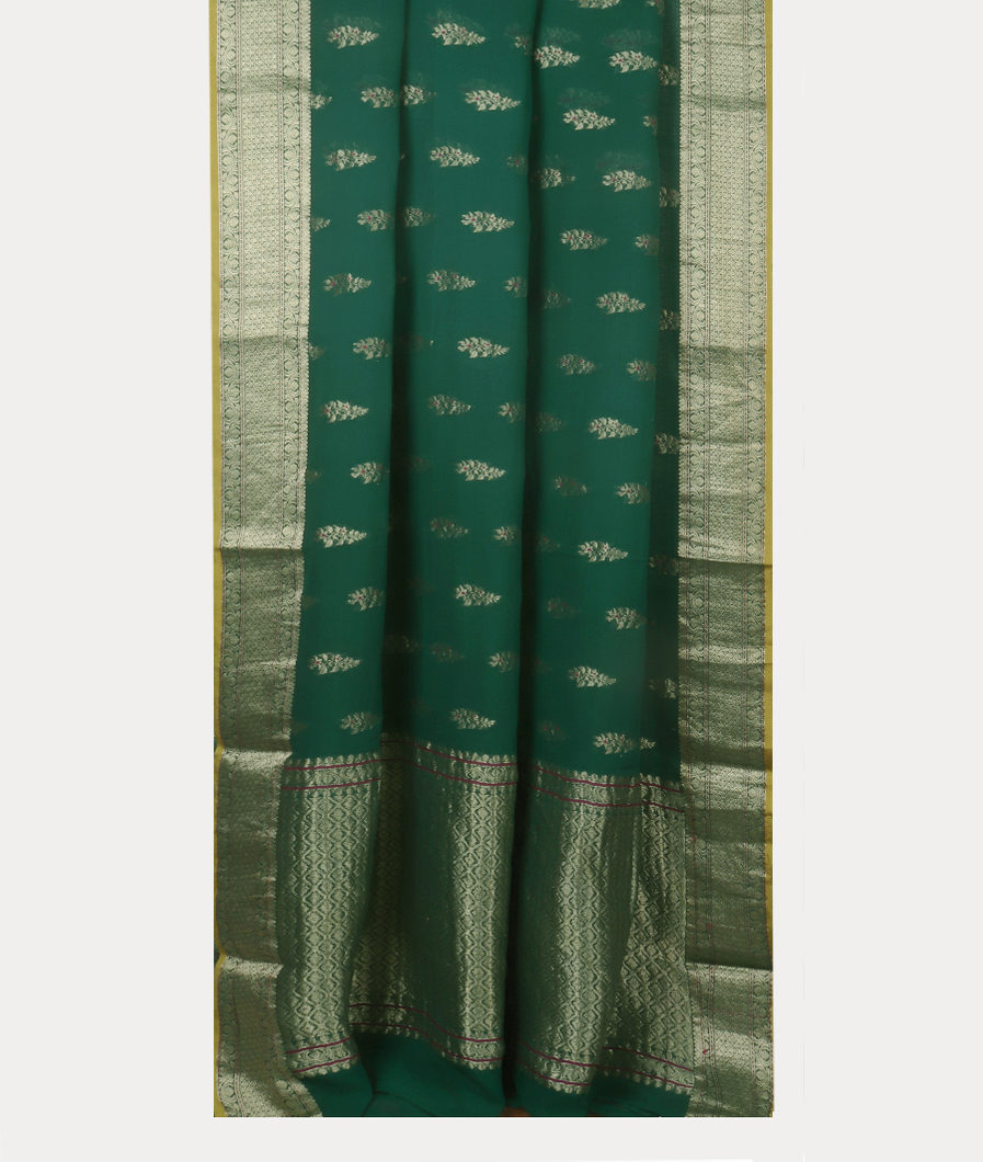 Green Banaras Georgette Silk Saree T2695752