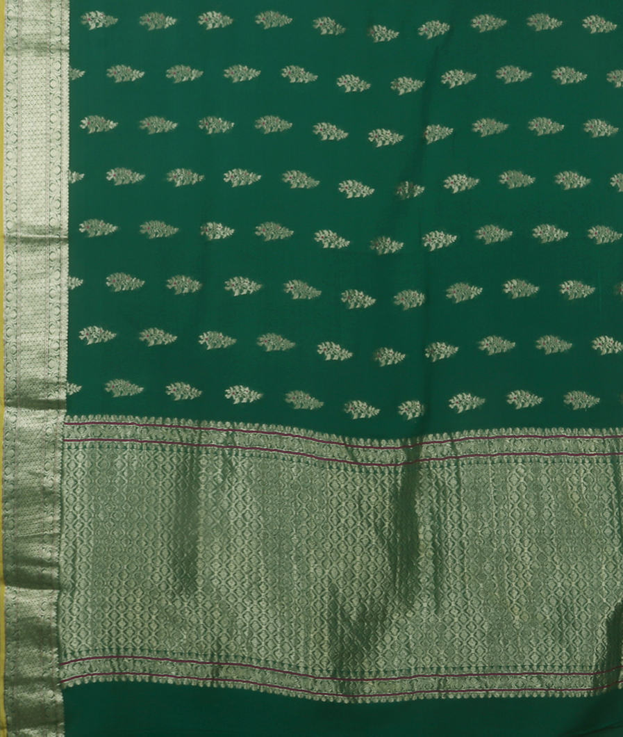 Green Banaras Georgette Silk Saree T2695754