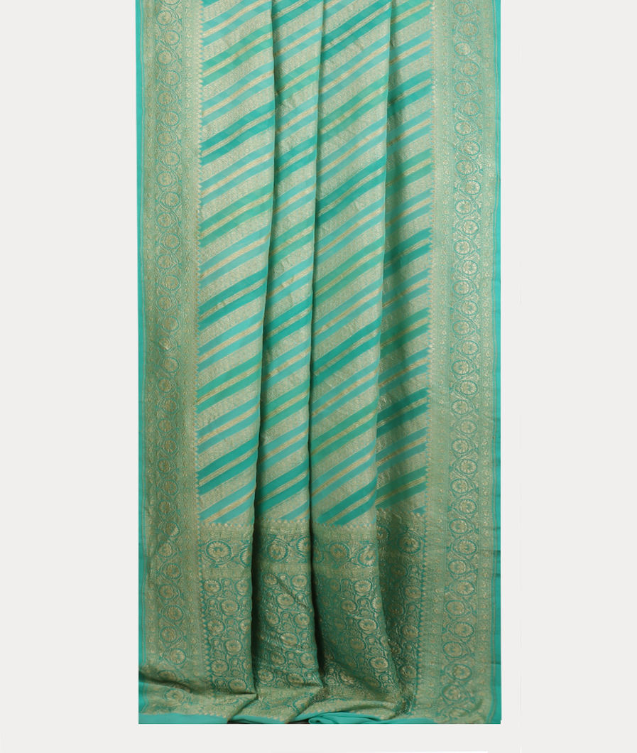 Green Banaras Georgette Silk Saree T3552602