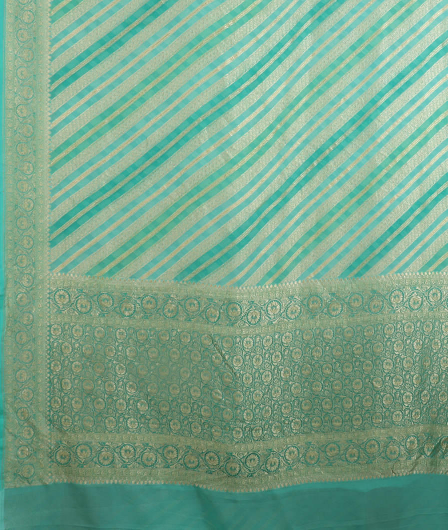 Green Banaras Georgette Silk Saree T3552604