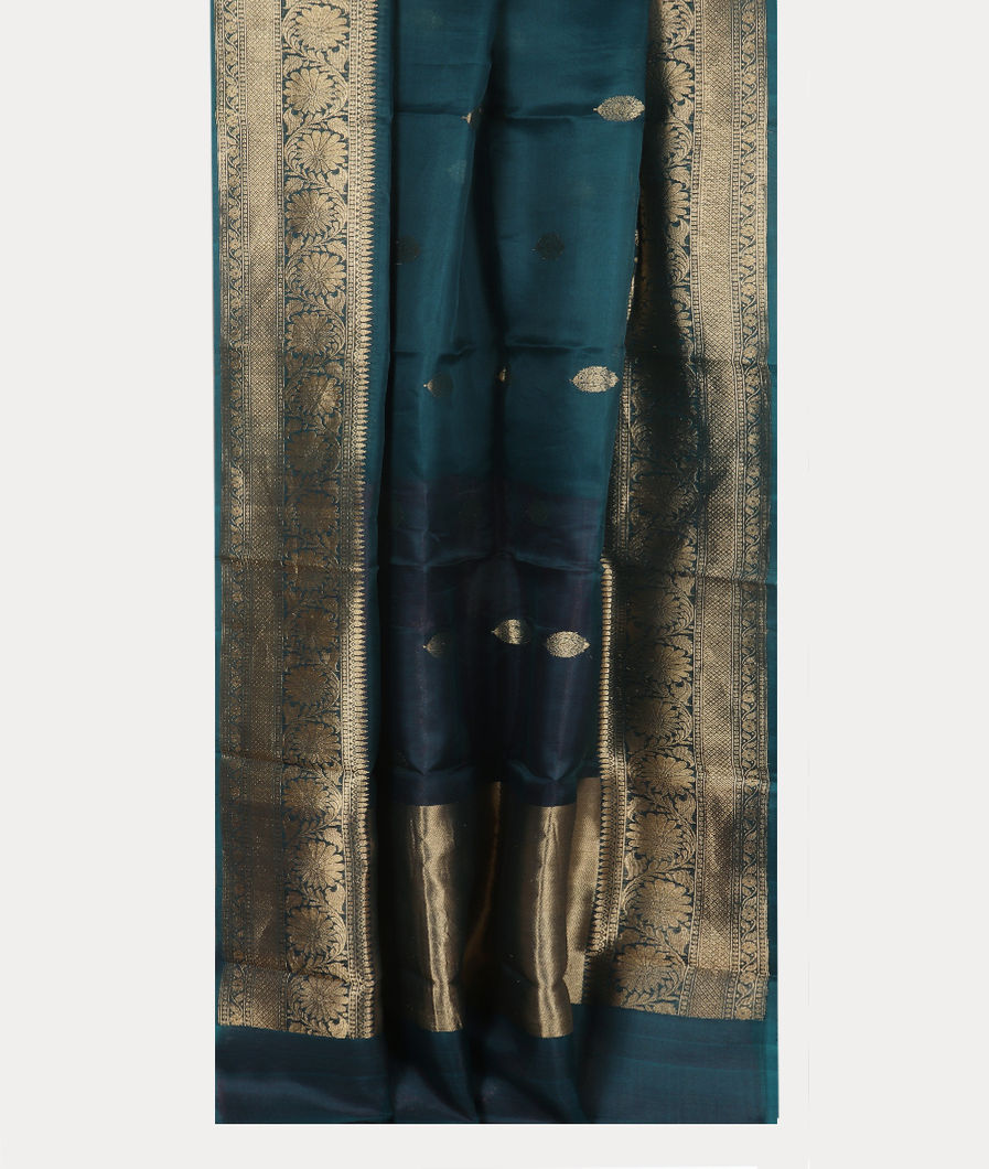 Blue Banaras Organza Saree T3863352
