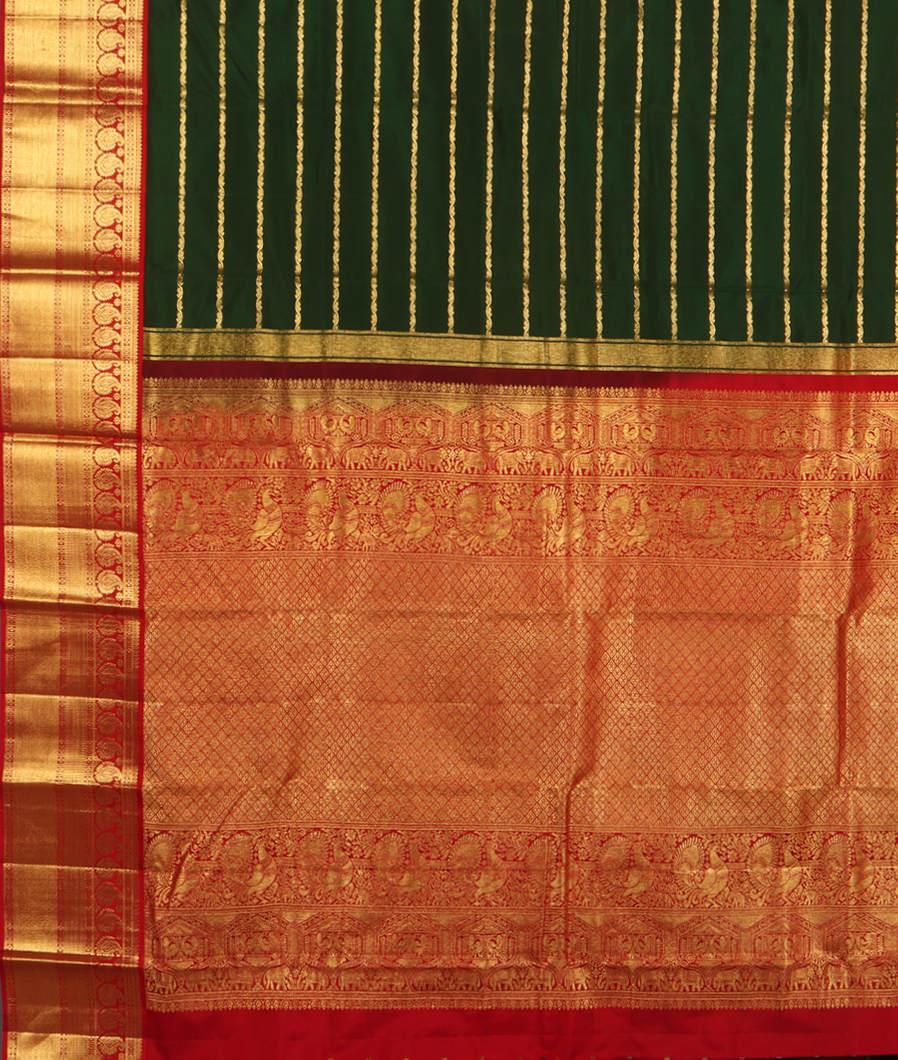 Green Handwoven Kanjivaram Silk Saree T3077484