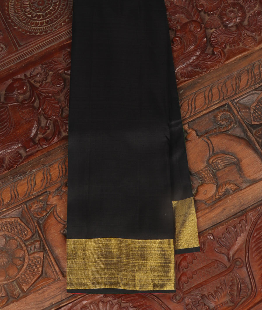 Black Handwoven Kanjivaram Silk Saree T239096-image