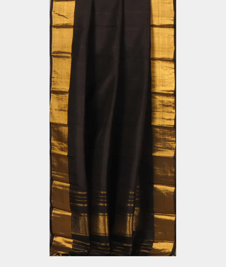 Black Handwoven Kanjivaram Silk Saree T2390962