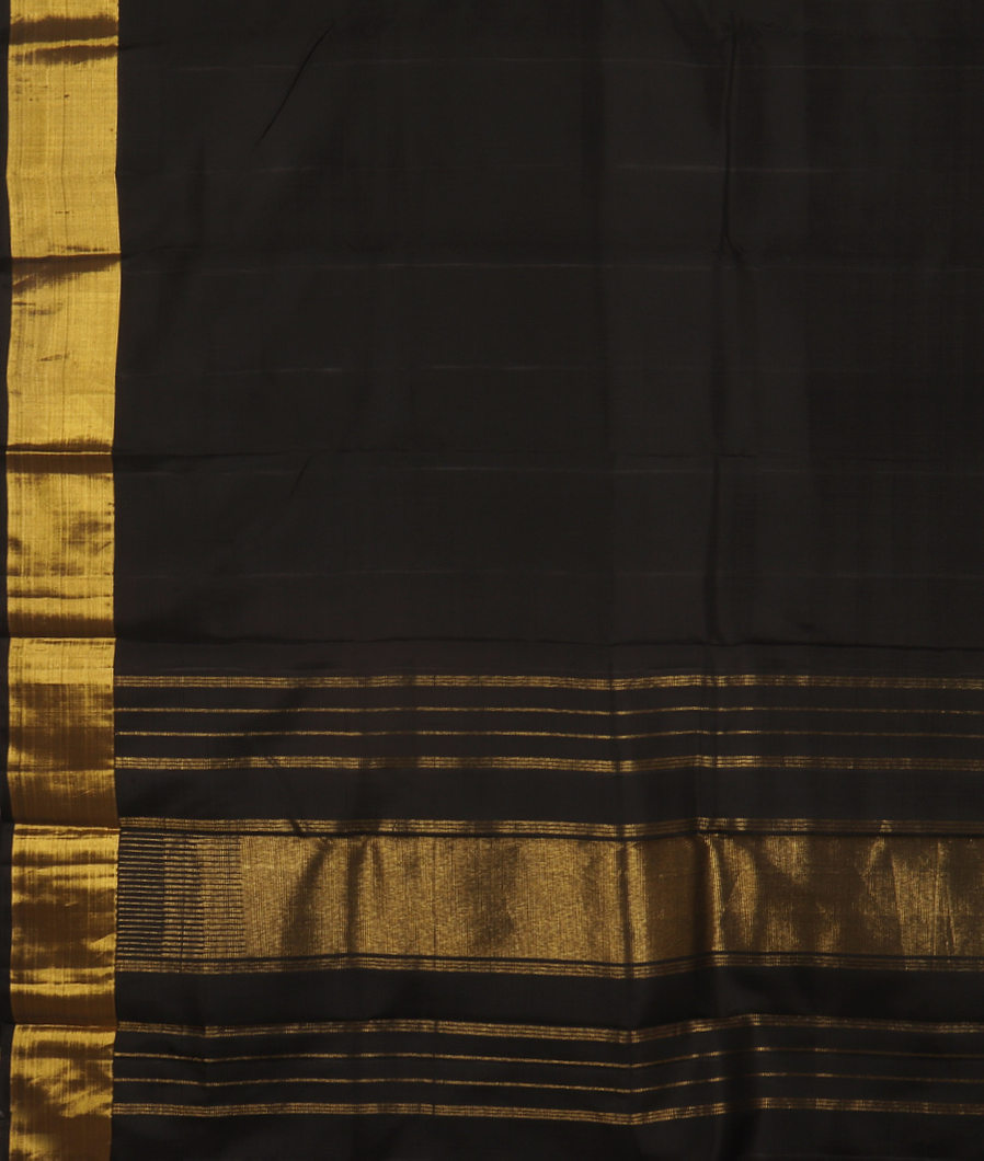 Black Handwoven Kanjivaram Silk Saree T2390964