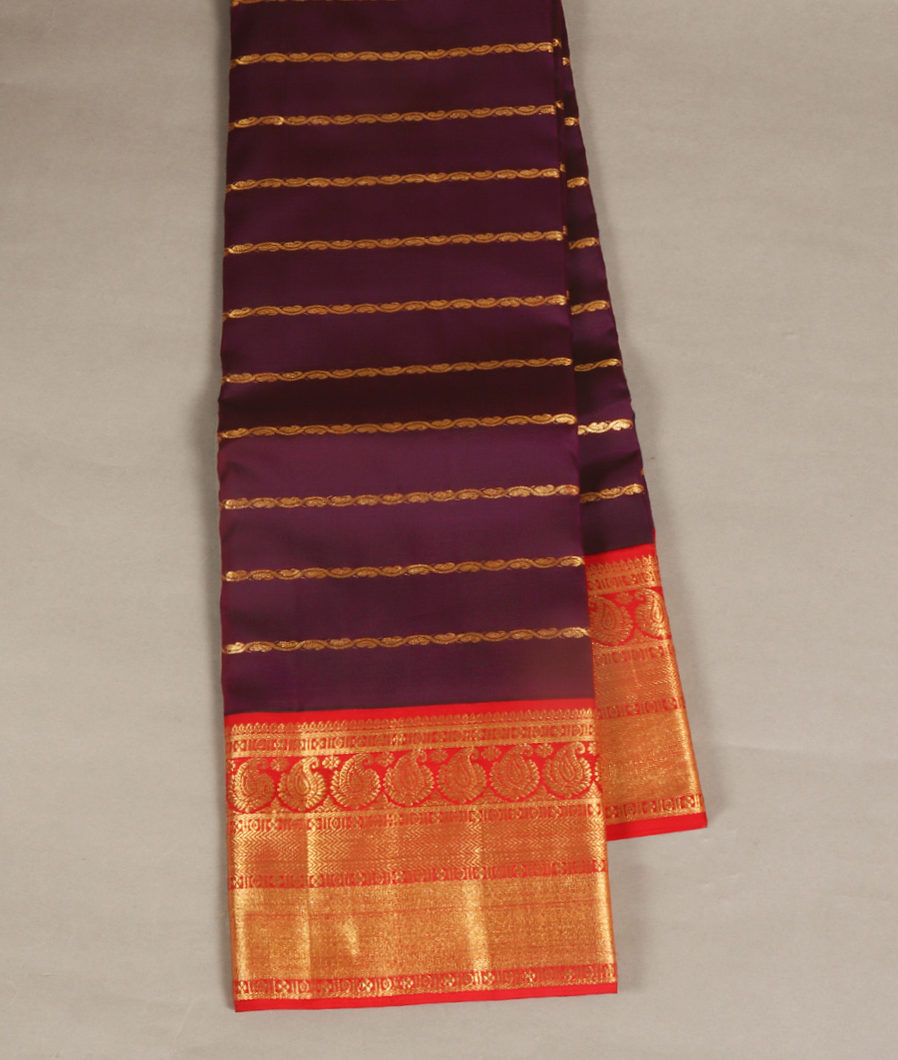 Purple Handwoven Kanjivaram Silk Saree T307747-image