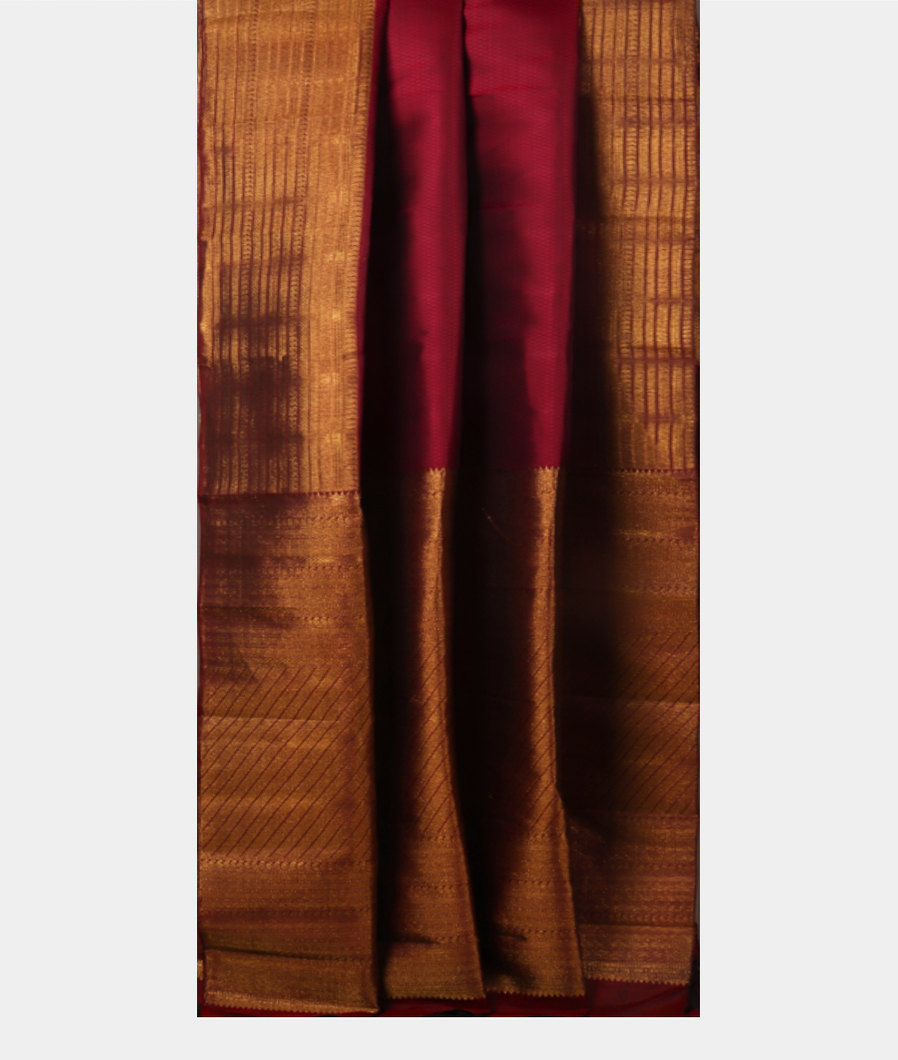 Burgundy Handwoven Kanjivaram Silk Saree T4072942