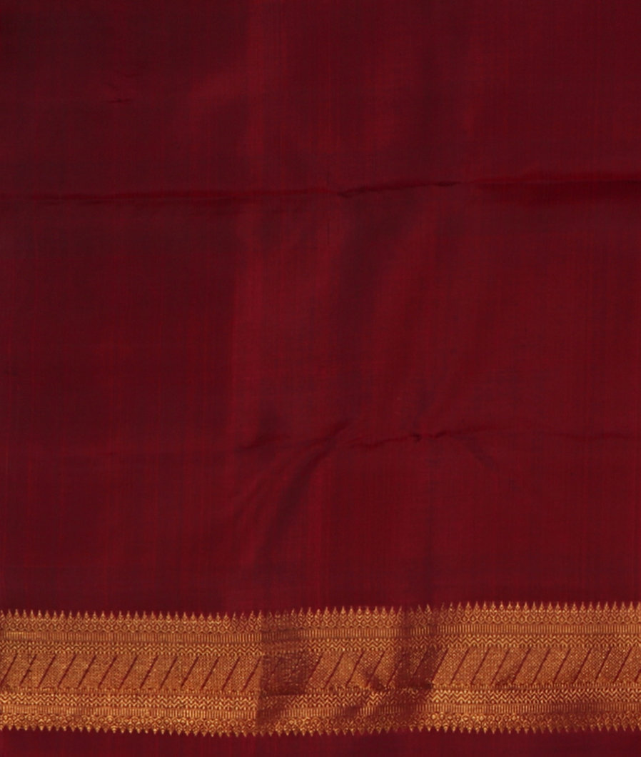 Burgundy Handwoven Kanjivaram Silk Saree T4072943