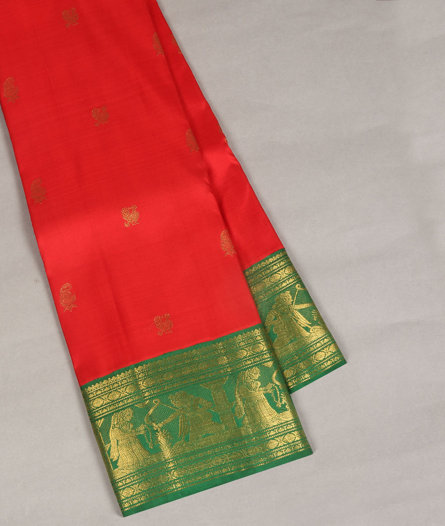 Red Handwoven Kanjivaram Silk Saree T337198-image