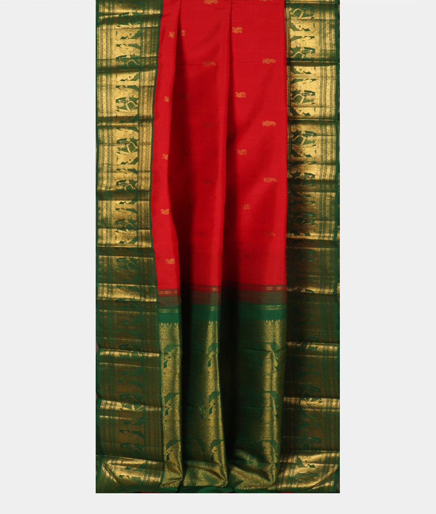 Red Handwoven Kanjivaram Silk Saree T3371982