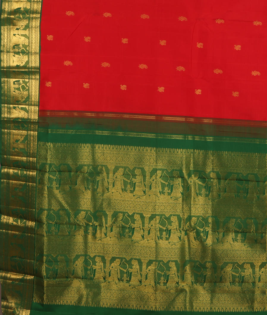 Red Handwoven Kanjivaram Silk Saree T3371984