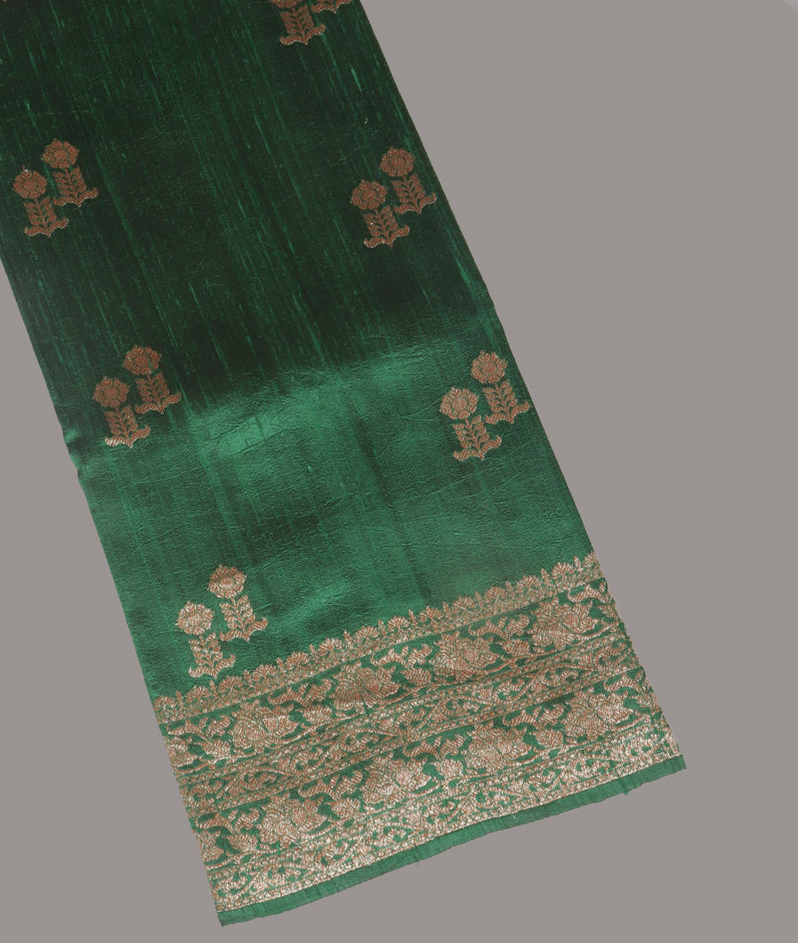 Green Banaras Tussar Saree T402213-image