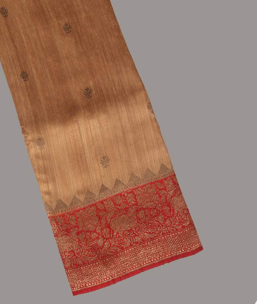 Beige Banaras Tussar Saree T387669-image