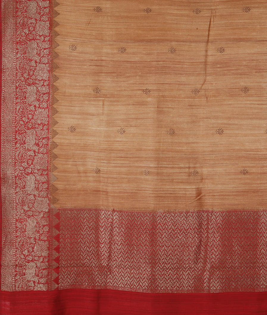 Beige Banaras Tussar Saree T3876694