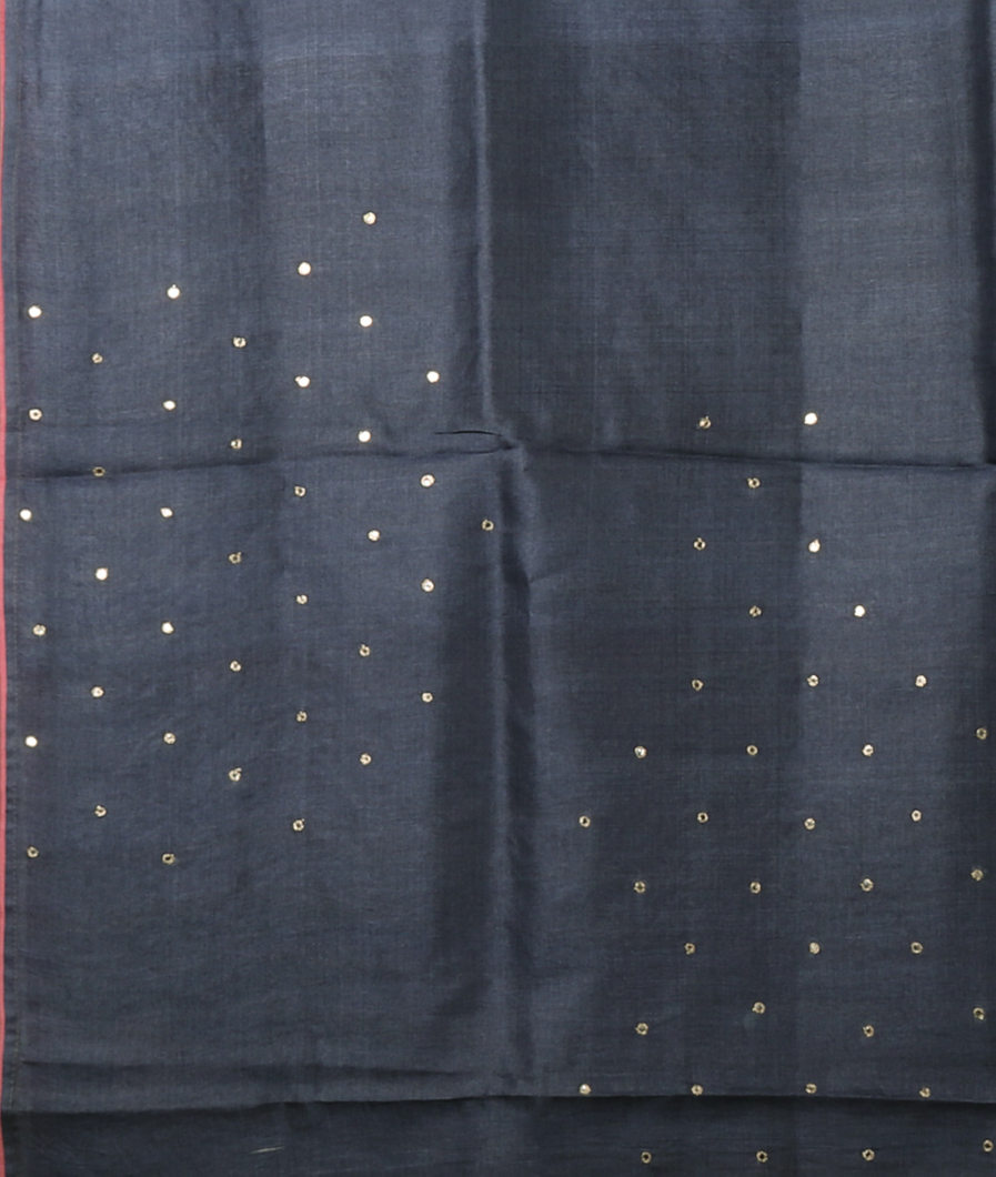 Grey Tussar Printed Saree T4163623