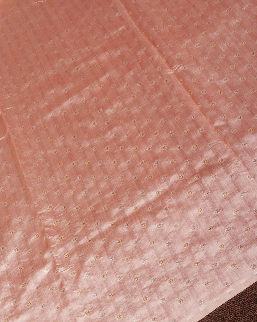 Peach Kora Tissue Organza Embroidery T4229073