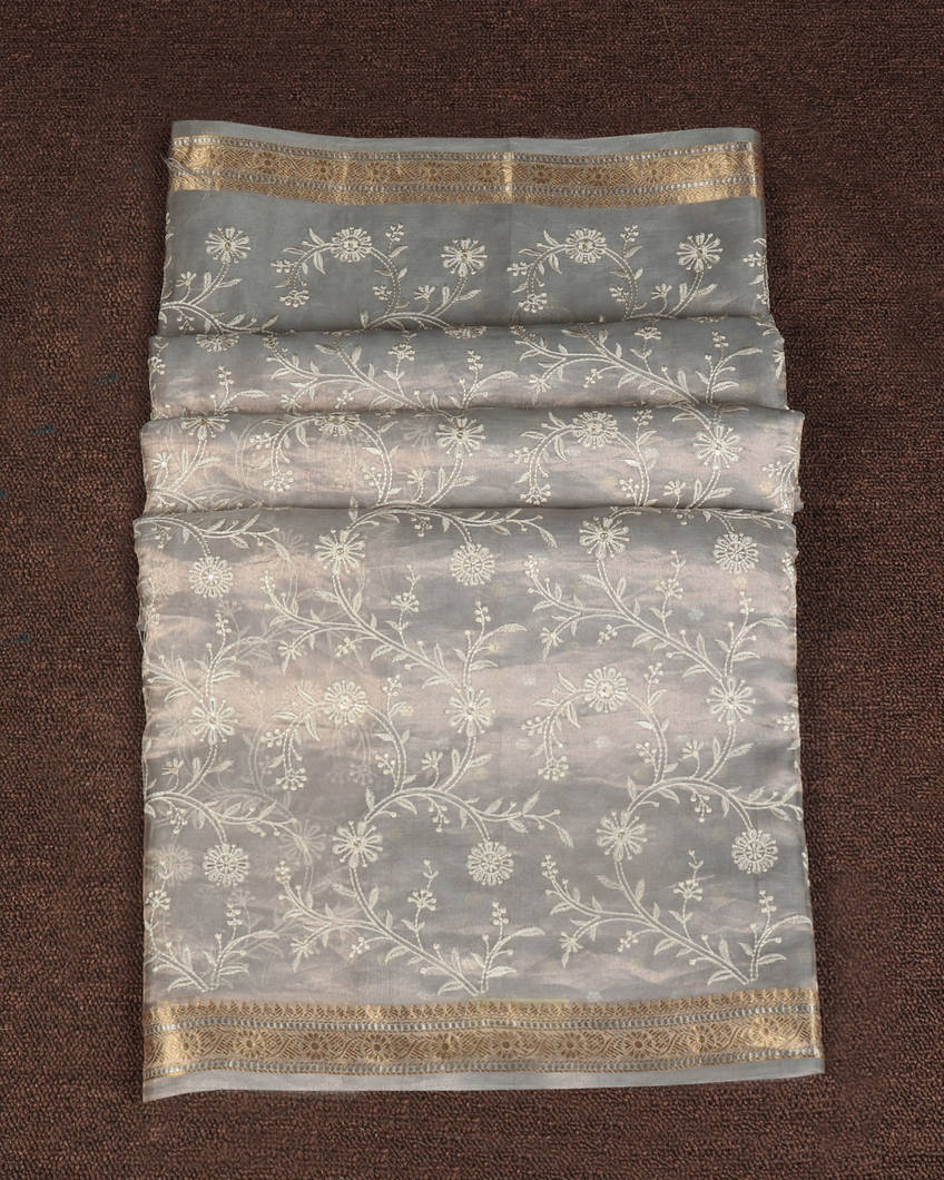Grey Kora Tissue Organza Embroidery T422910-image
