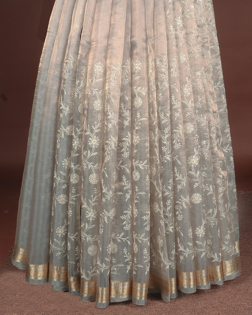 Grey Kora Tissue Organza Embroidery T4229104