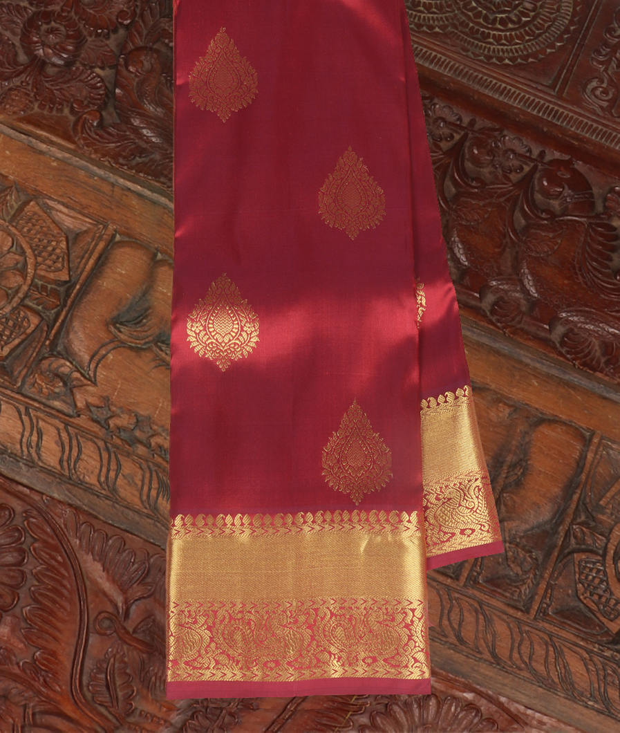 Maroon Handwoven Kanjivaram Silk Saree T389461-image