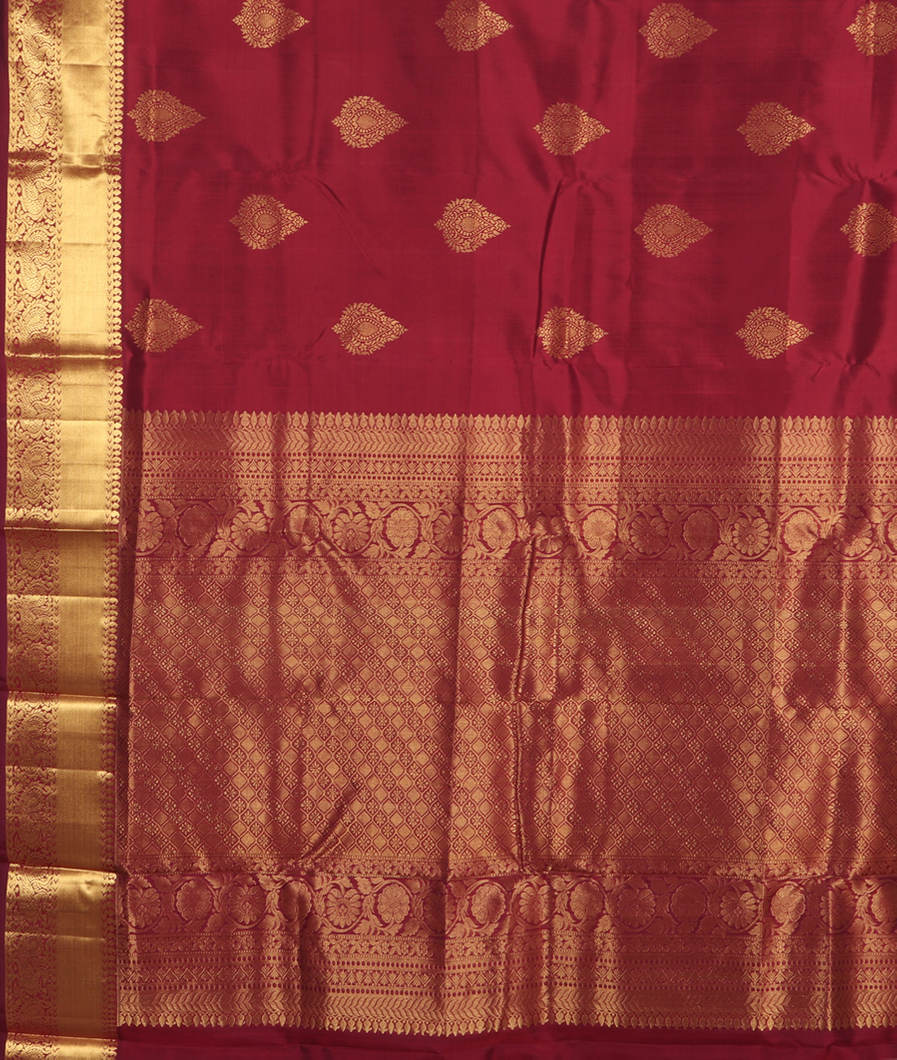 Maroon Handwoven Kanjivaram Silk Saree T3894614