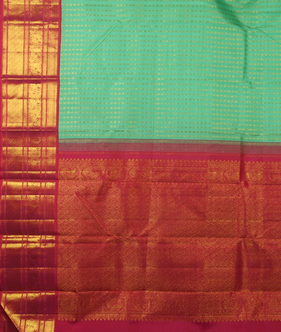 Green Handwoven Kanjivaram Silk Saree T4057724