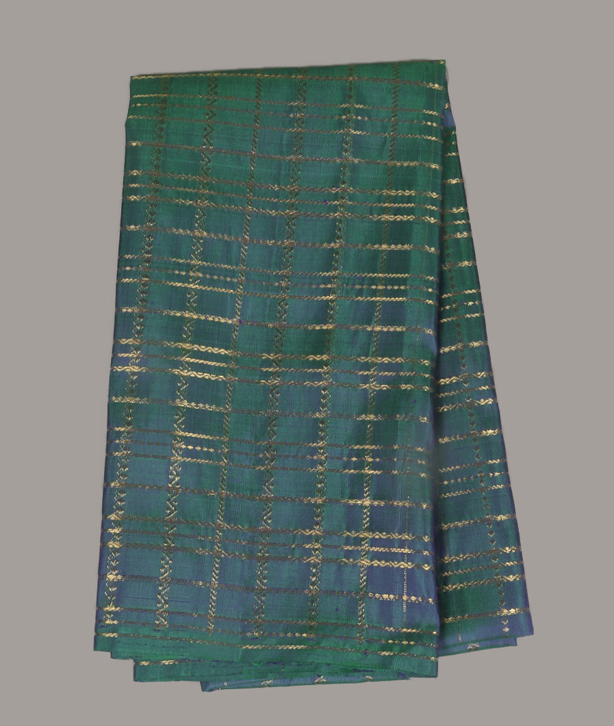 Peacock Blue Handwoven Kanjivaram Silk Blouse T201499-image