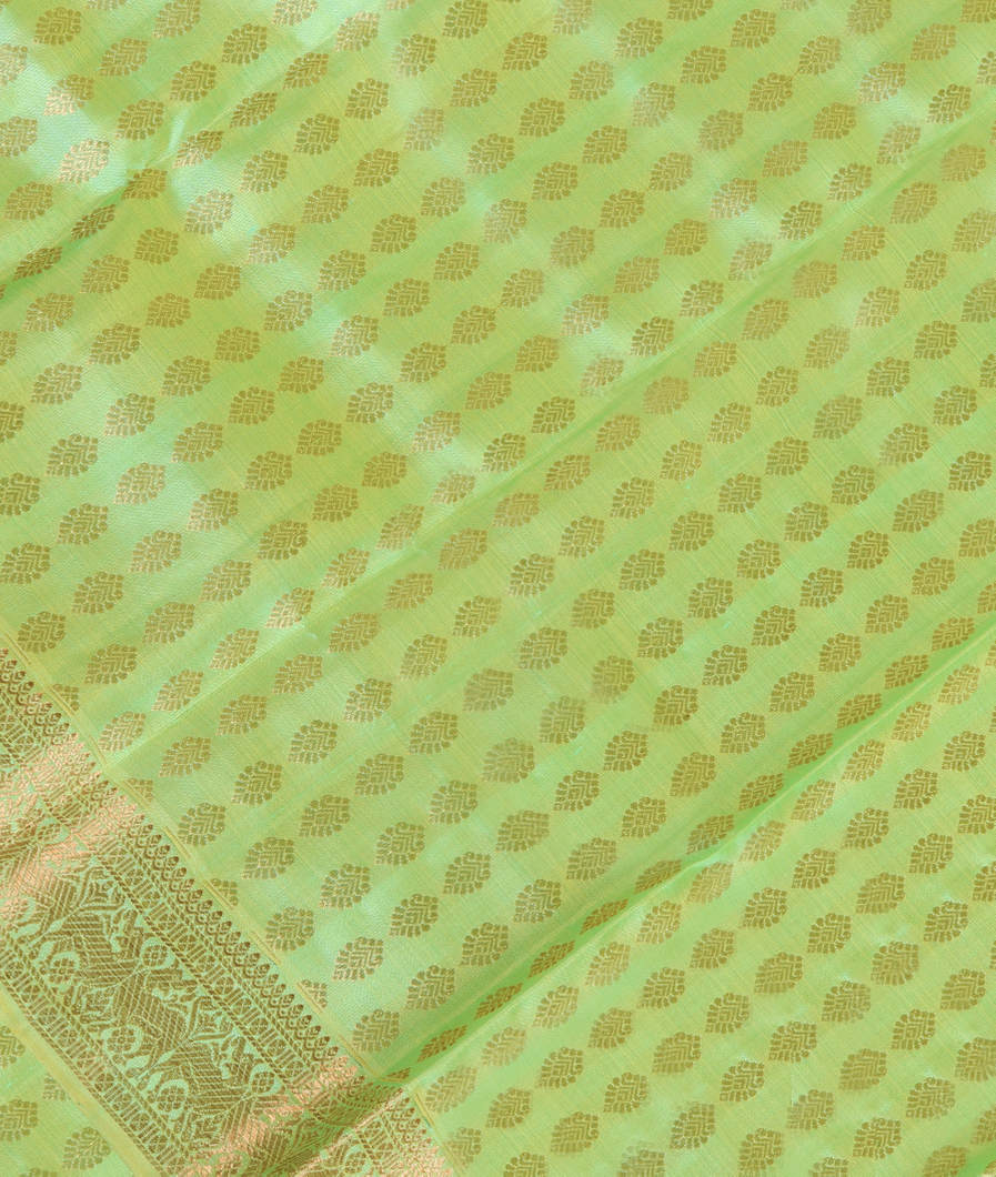 Yellowish Green Handwoven Kanjivaram Silk Dupatta T419843-image