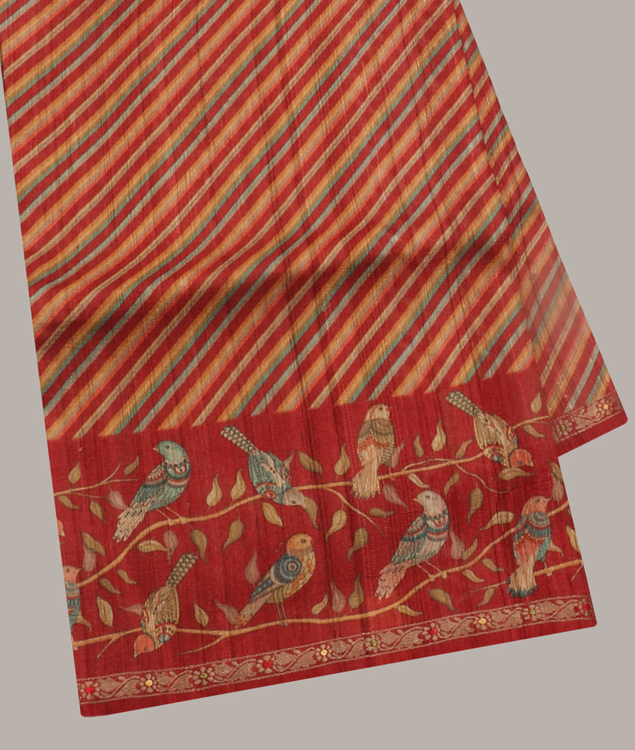 Red Banaras Tussar Georgette Saree T413200-image