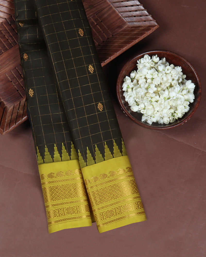 Black Gadwal Silk Saree T419272-image