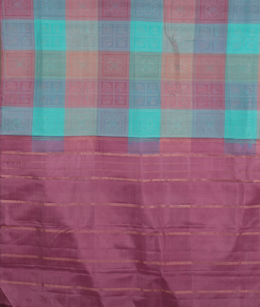 Multicolour Handwoven Kanjivaram Silk Saree T4061984