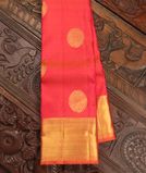 Pinkish Orange Handwoven Kanjivaram Silk Saree T3926421