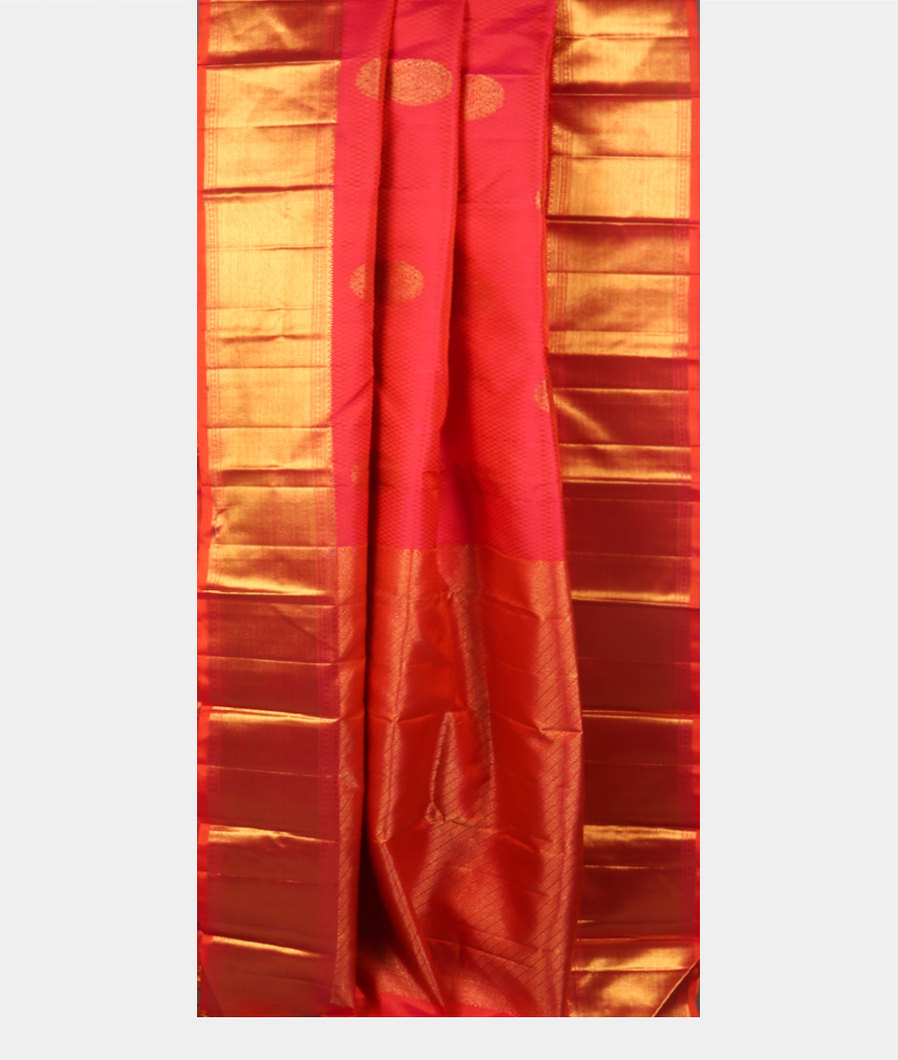 Pinkish Orange Handwoven Kanjivaram Silk Saree T3926422