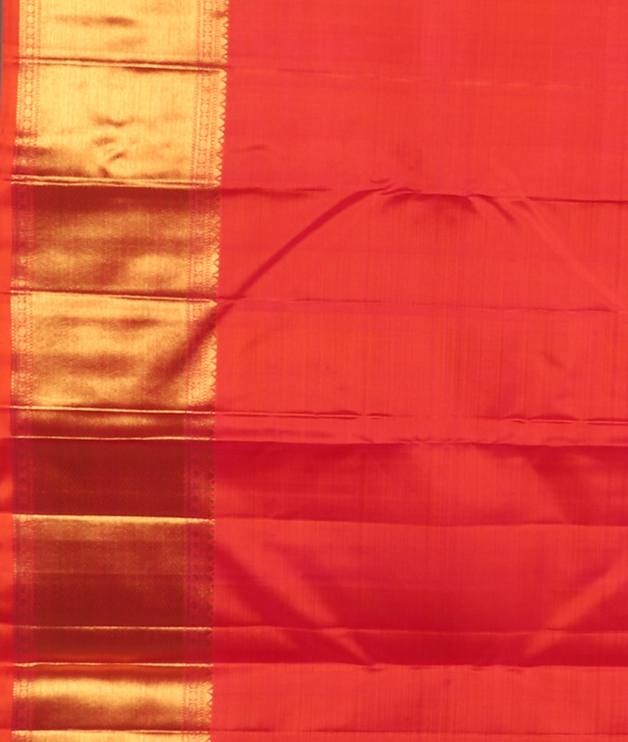 Pinkish Orange Handwoven Kanjivaram Silk Saree T3926423