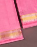 Pink Handwoven Kanjivaram Silk Dhoti and Vastharam T4215582