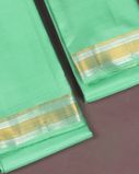 Green Handwoven Kanjivaram Silk Dhoti and Vastharam T4215612