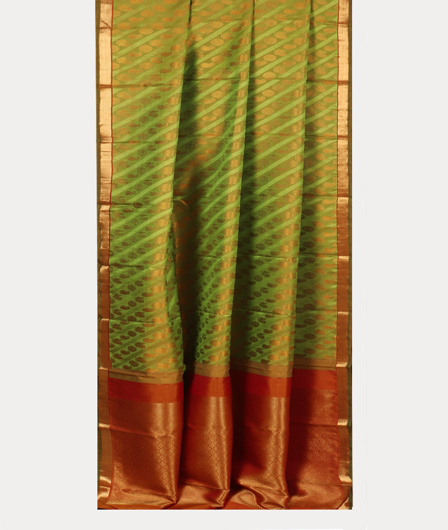 Yellowish Green Handwoven Kanjivaram Silk Saree T1118482