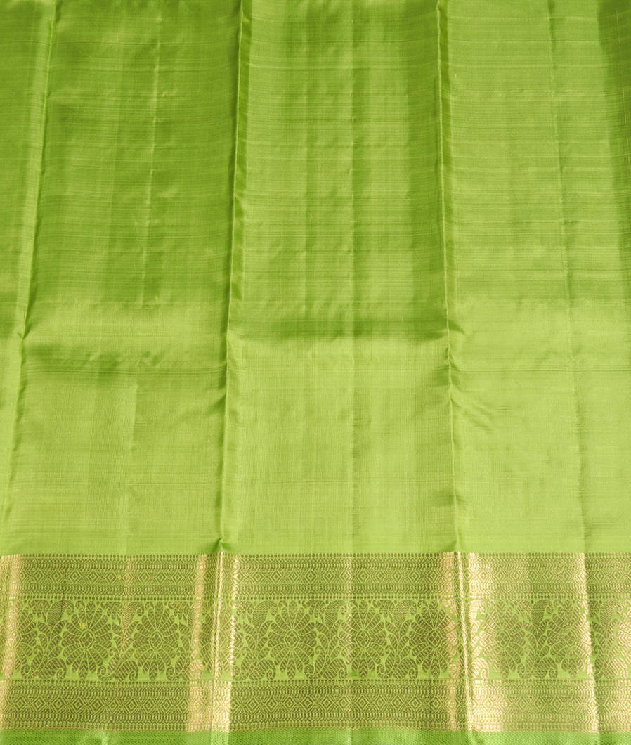 Green Handwoven Kanjivaram Silk Pavadai T3789402