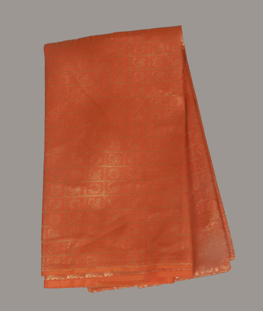 Orange Handwoven Kanjivaram Silk Blouse T398679-image