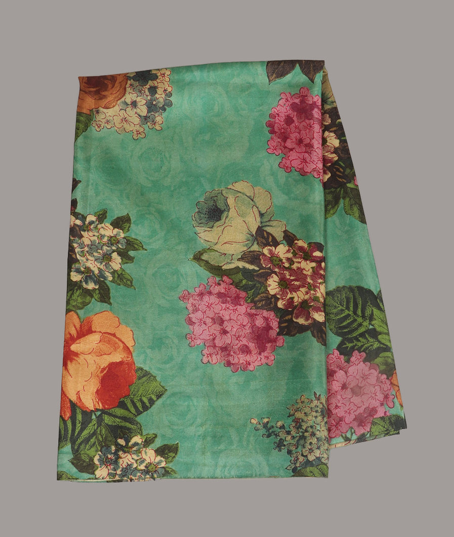 Green Hand Printed Kanjivaram Silk Blouse T421424-image