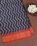 Blue Ikat Silk Saree T4202001